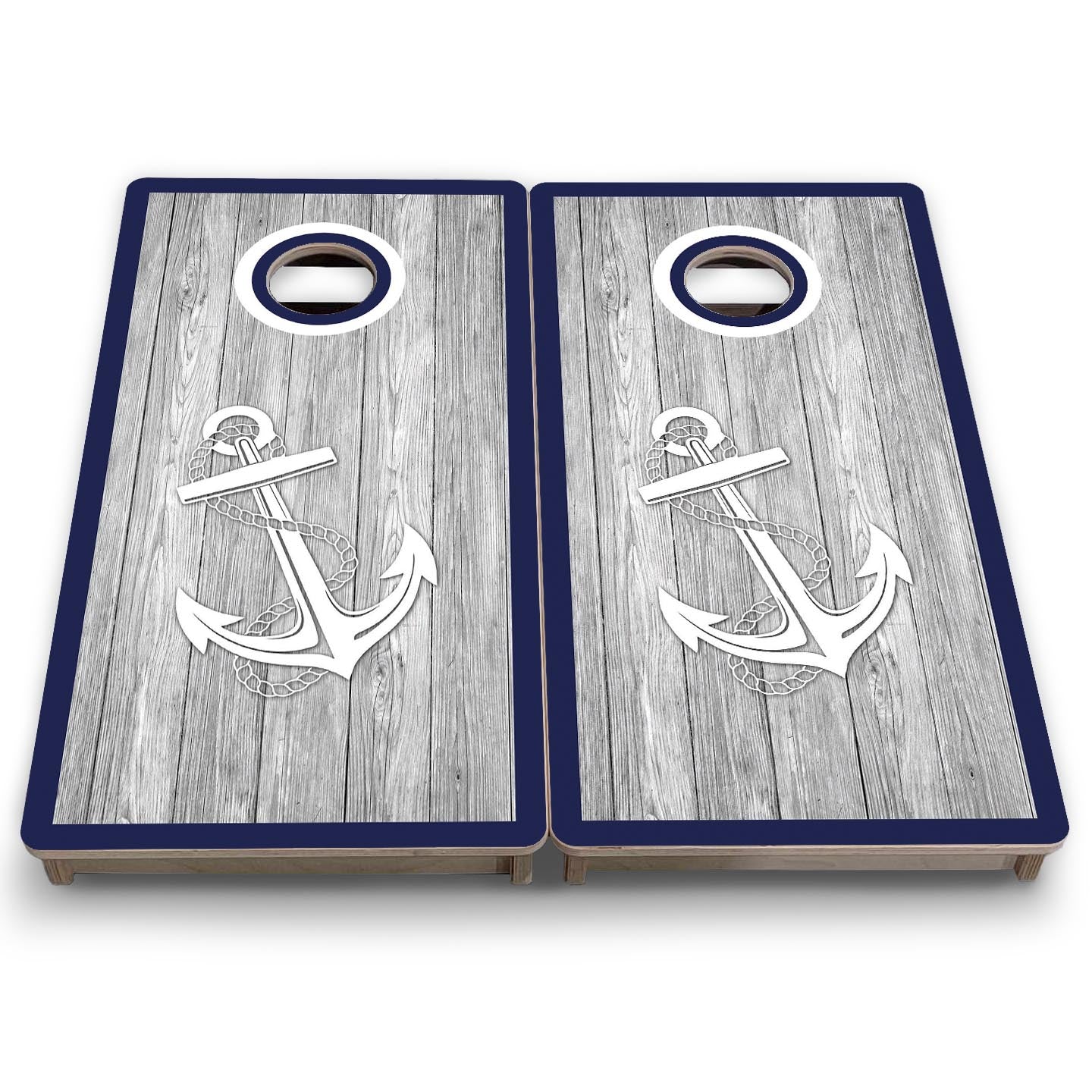 Coastal Anchor Navy - Mini or Vacation Size Cornhole Boards