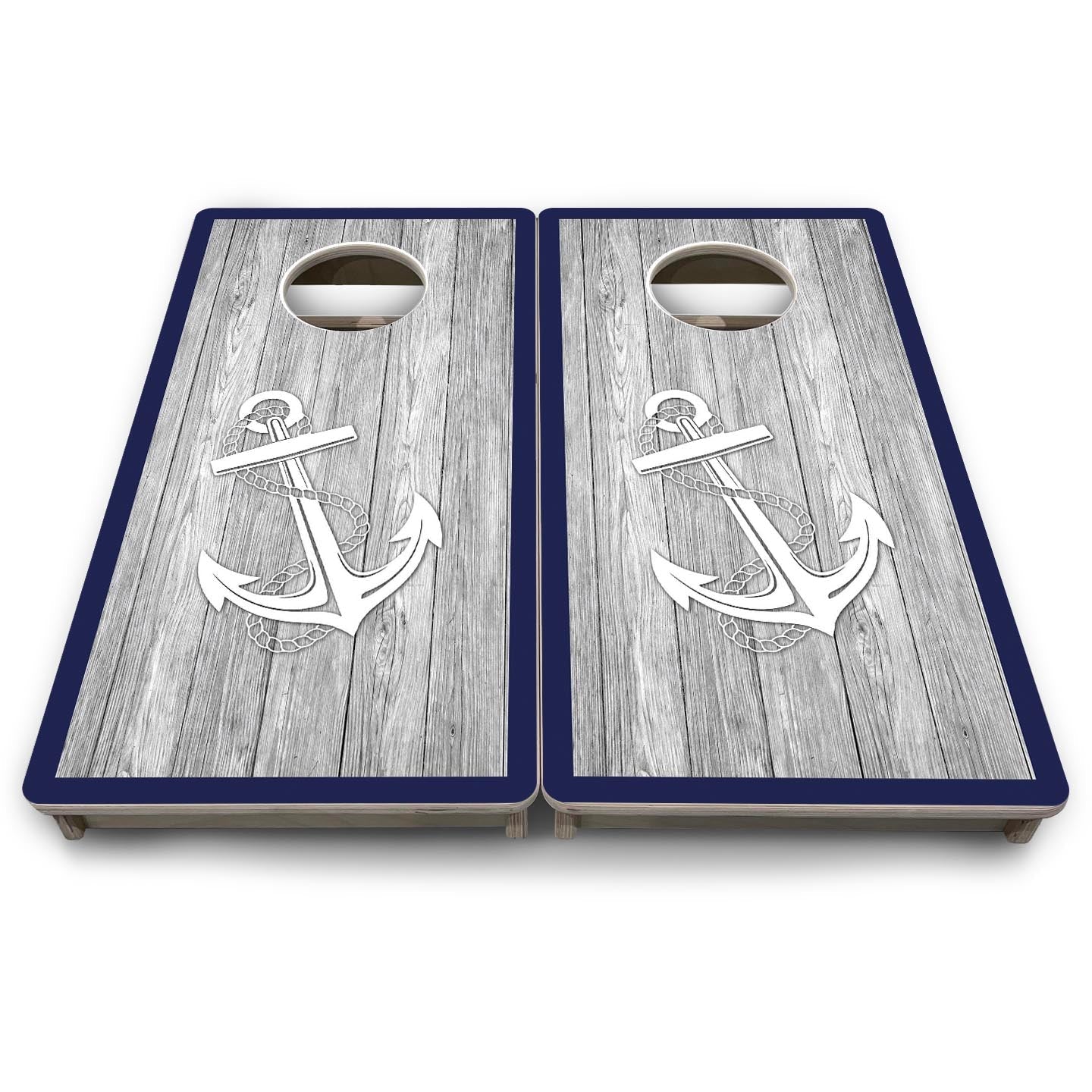 Coastal Anchor Navy - Mini or Vacation Size Cornhole Boards