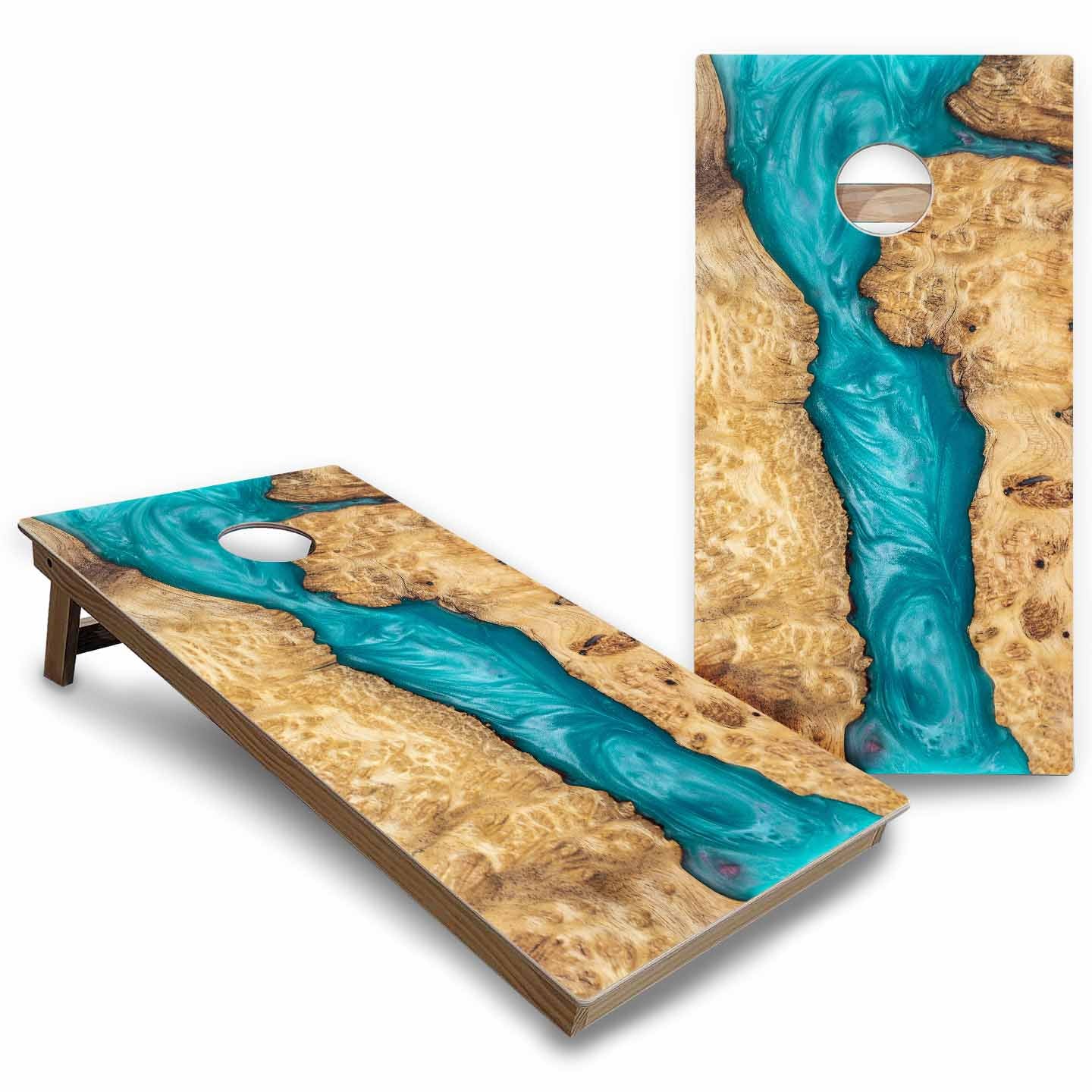 Patterned Background Cornhole Boards - Backyard Series