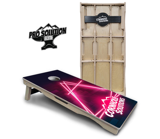 Neon Pink Target Cornhole Boards - Pro Solution Elite Series