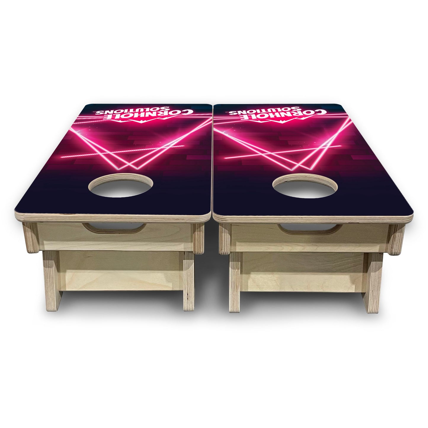 Mini Cornhole Boards - Neon Pink Target