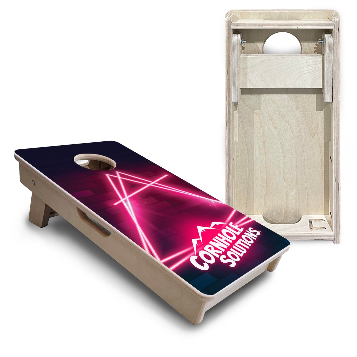 Mini Cornhole Boards - Neon Pink Target