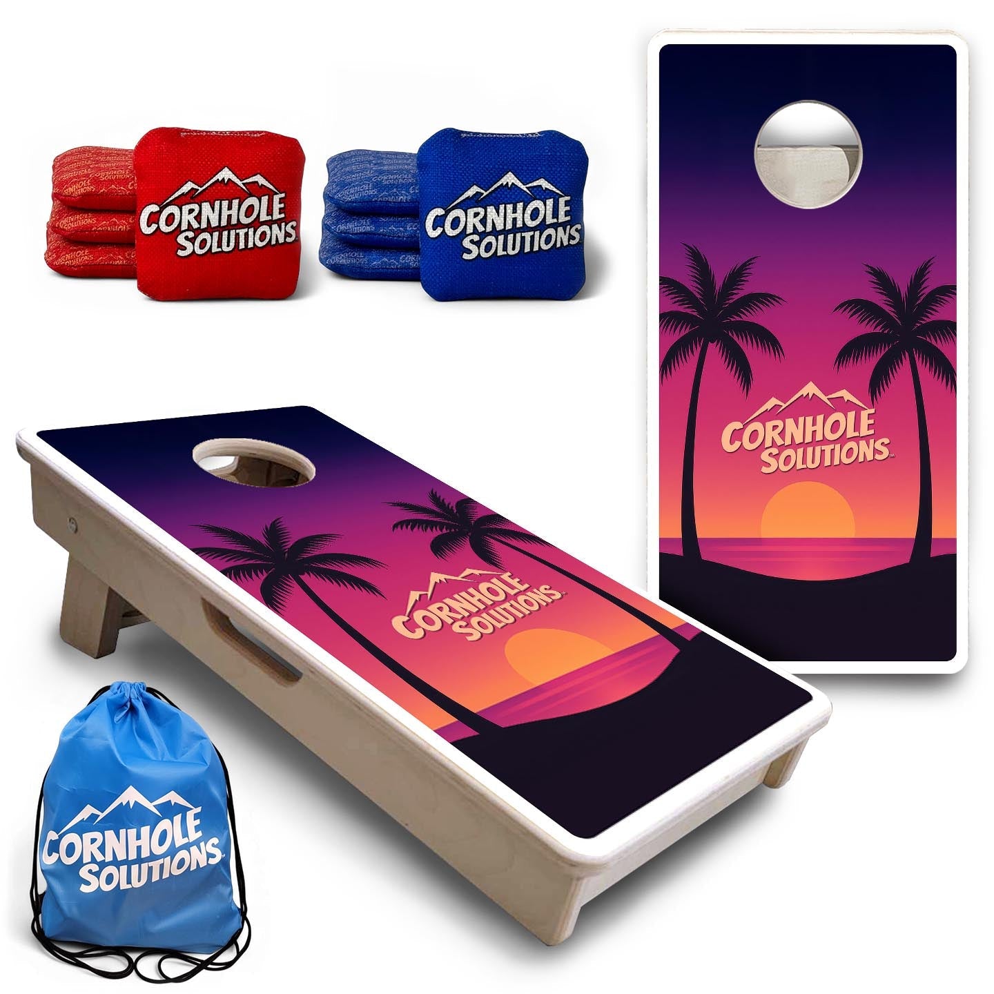 Palm Tree CS Logo - Mini or Vacation Size Cornhole Boards