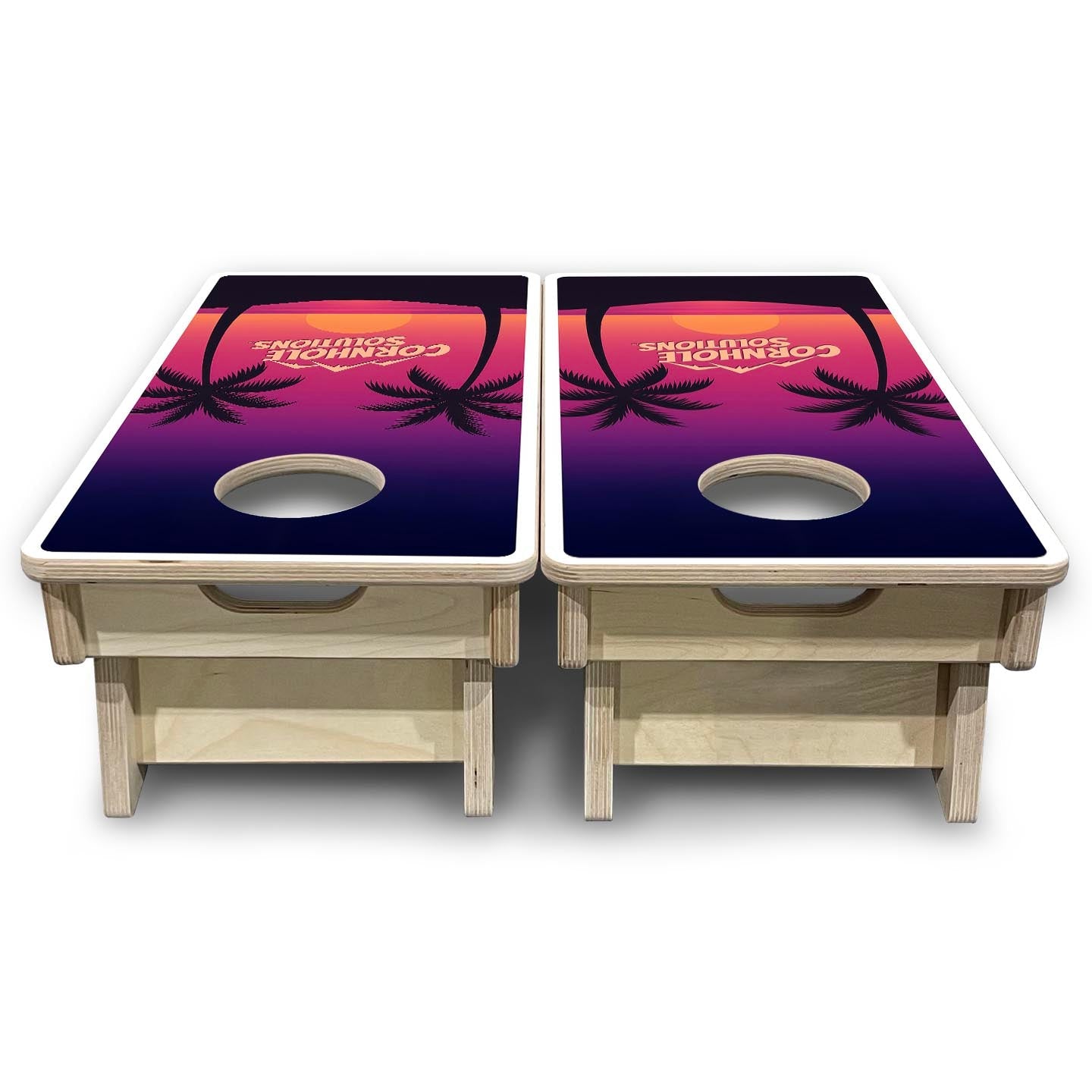 Palm Tree CS Logo - Mini or Vacation Size Cornhole Boards