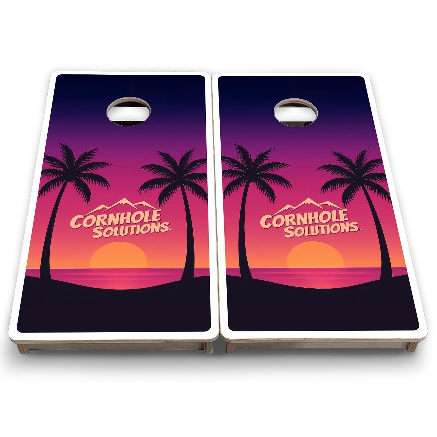 Palm Tree CS Logo - Mini or Vacation Size Cornhole Boards