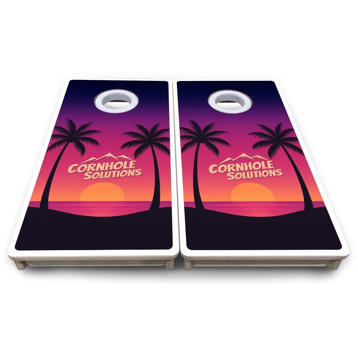 Palm Tree CS Logo - Mini or Vacation Size Cornhole Boards