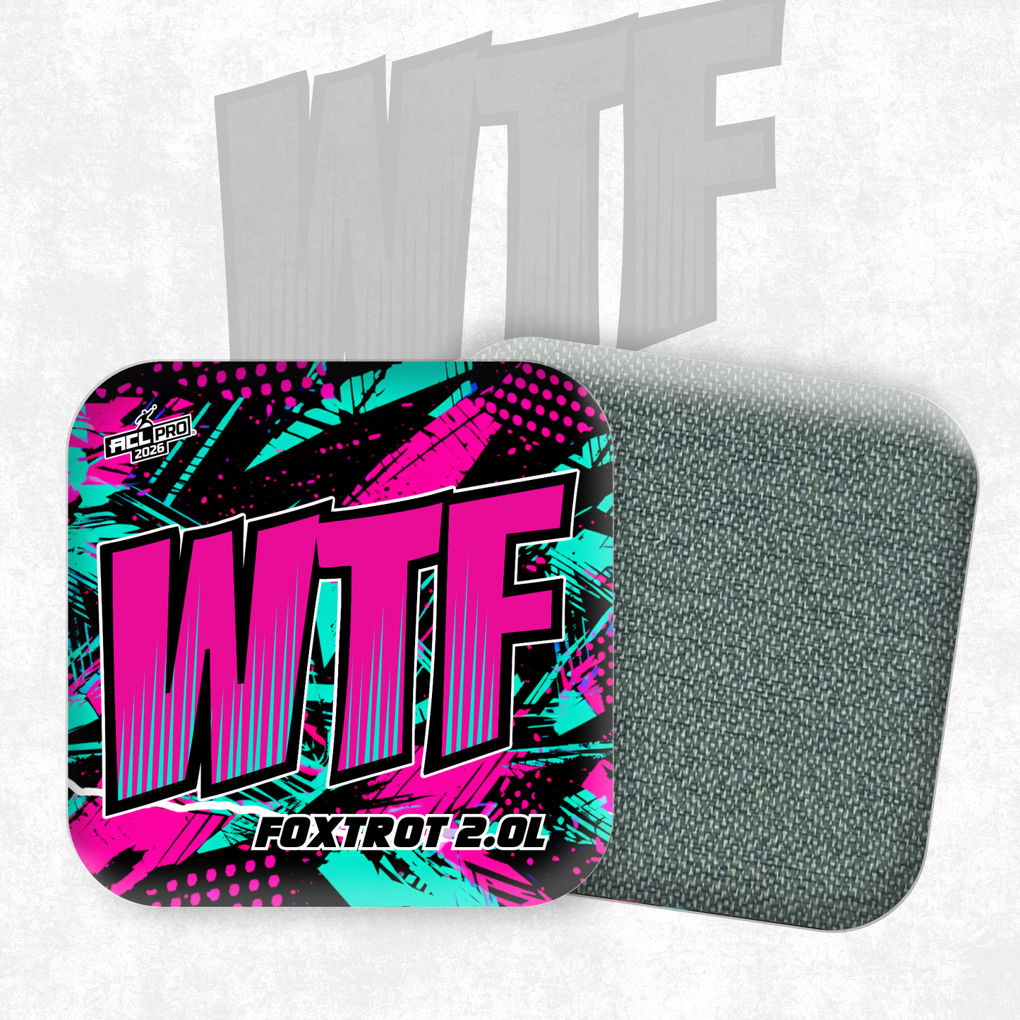 2026 WTF Foxtrot 2.0 Big Logo- ACL Pro Stamped Cornhole Bags - Set of 4 bags