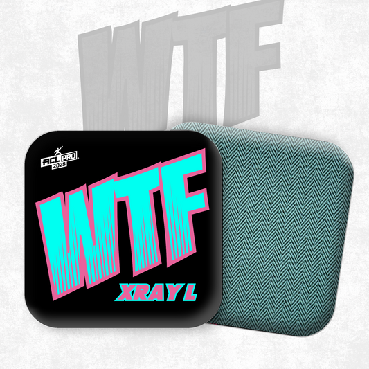 2026 WTF X-RAY Aqua/Black carpet - ACL Pro Stamped Cornhole Bags - Set of 4 bags