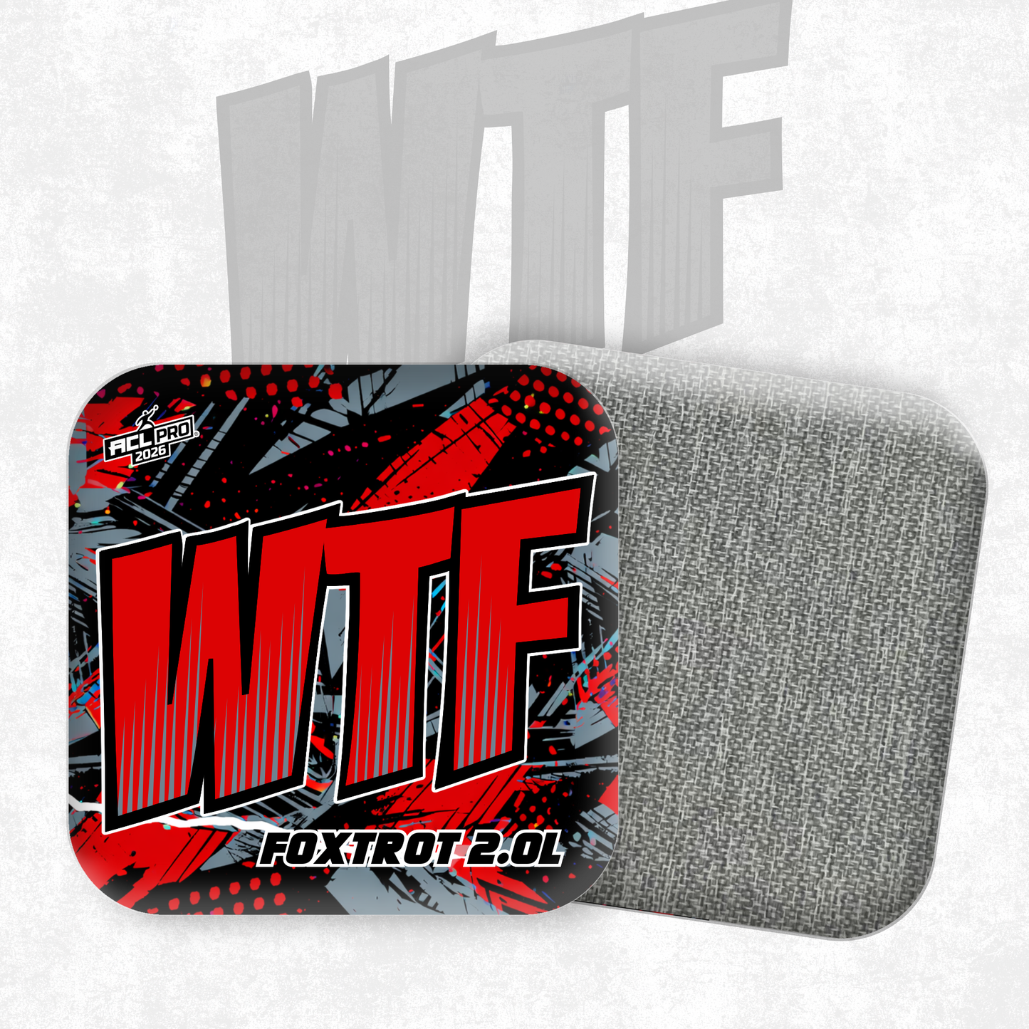 2026 WTF Foxtrot 2.0 Big Logo- ACL Pro Stamped Cornhole Bags - Set of 4 bags
