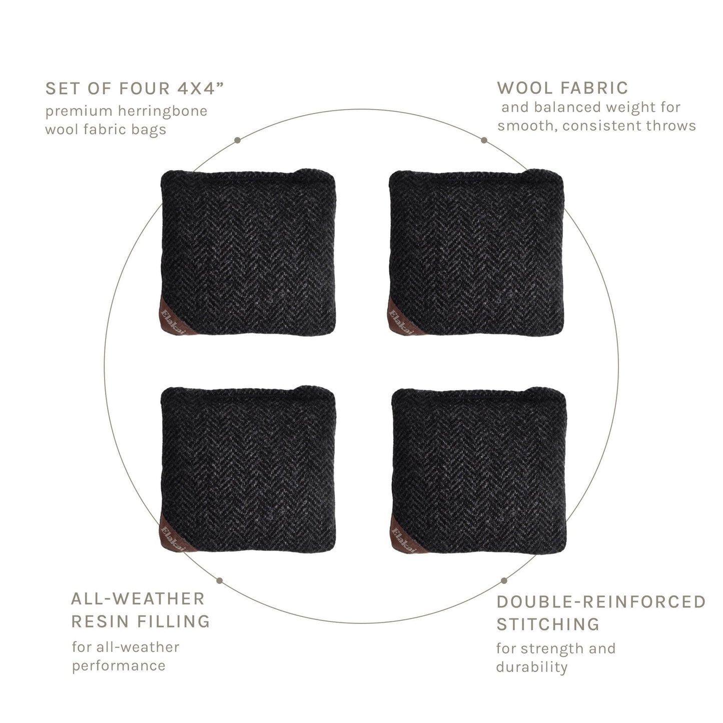 4-in Travel Herringbone Cornhole Bags | Premium All-Weather Collection