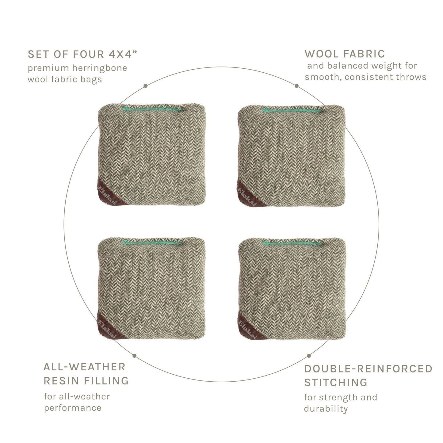 4-in Travel Herringbone Cornhole Bags | Premium All-Weather Collection