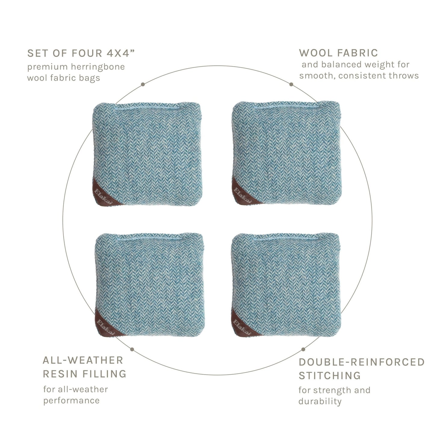 4-in Travel Herringbone Cornhole Bags | Premium All-Weather Collection