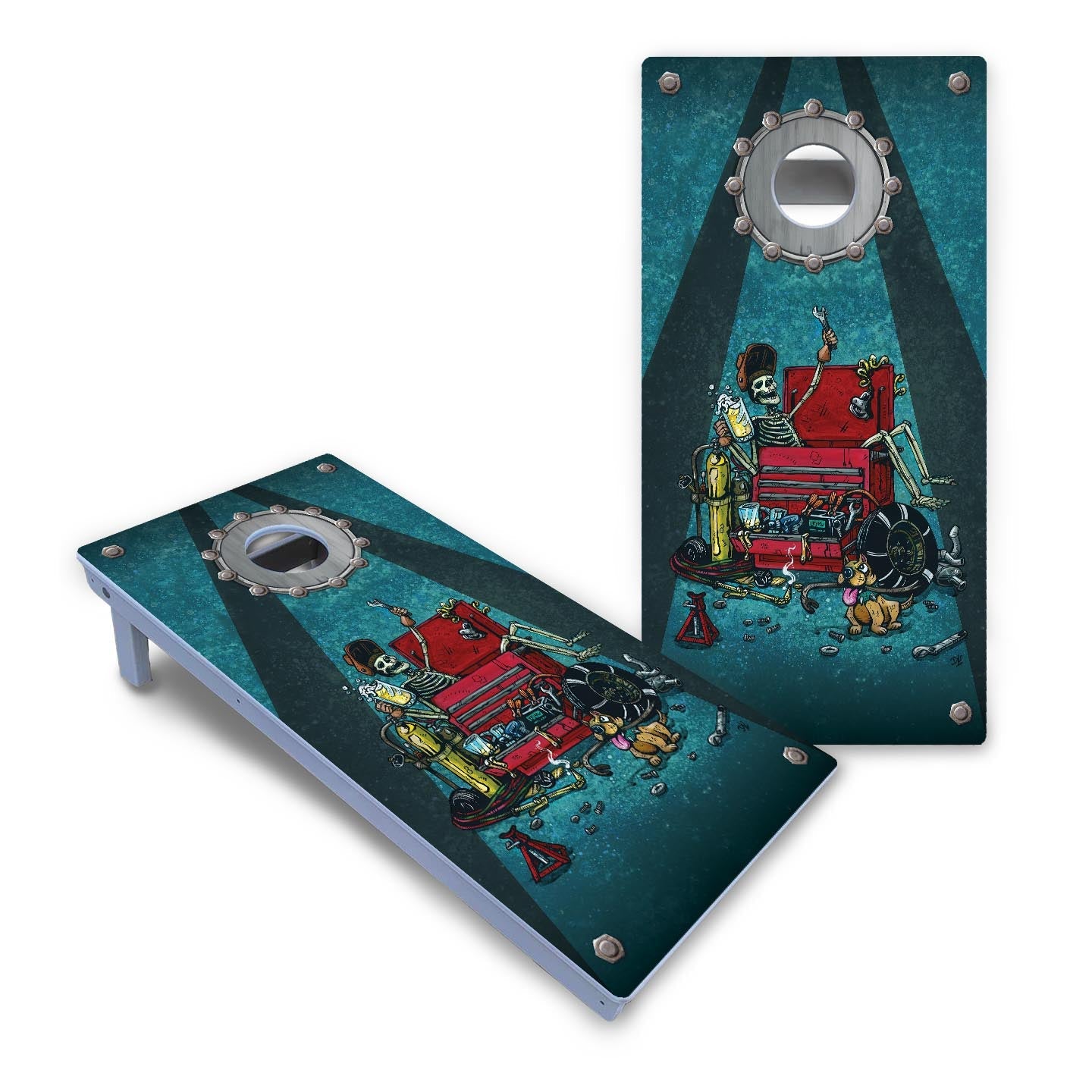 Artist Series Cornhole Boards - All Weather Series - Garage Life