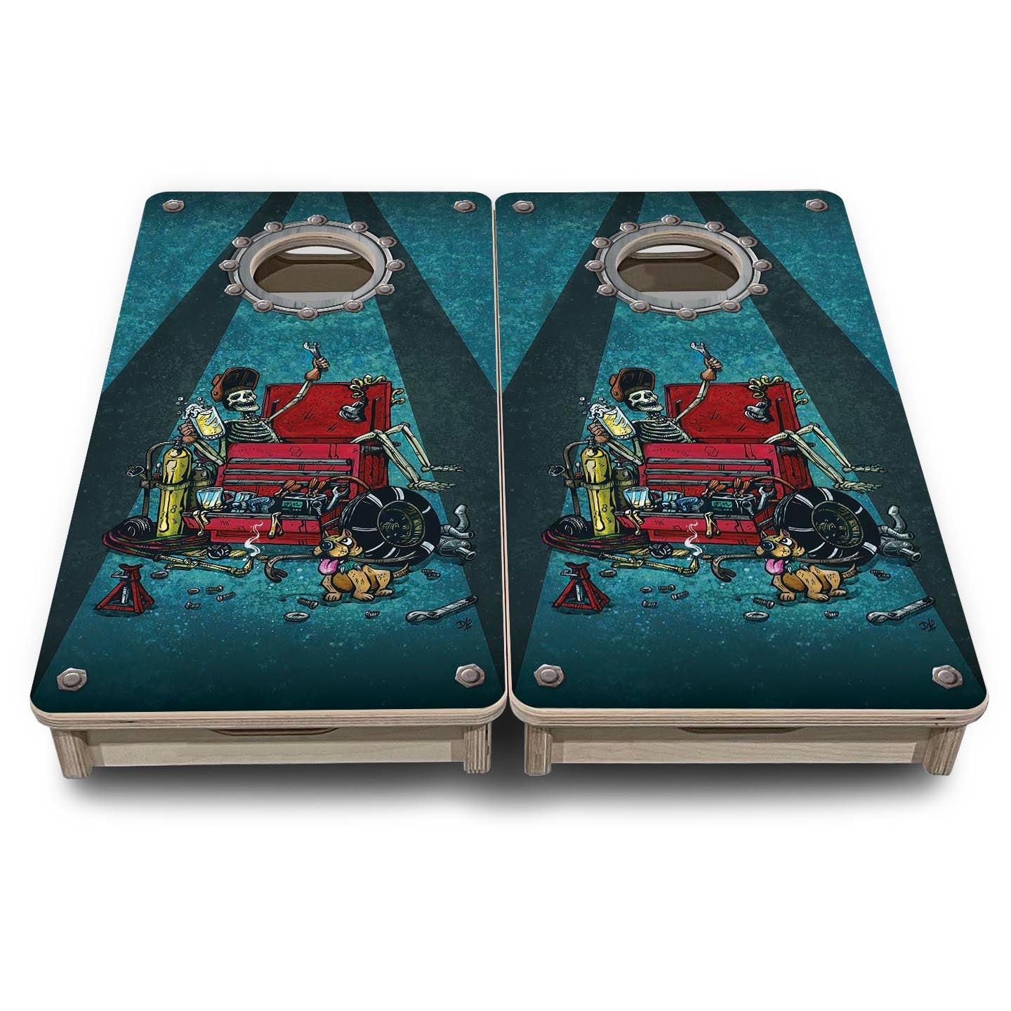 Garage Life - Mini Cornhole Board Set (12" x 24") with 8 Mini Bags