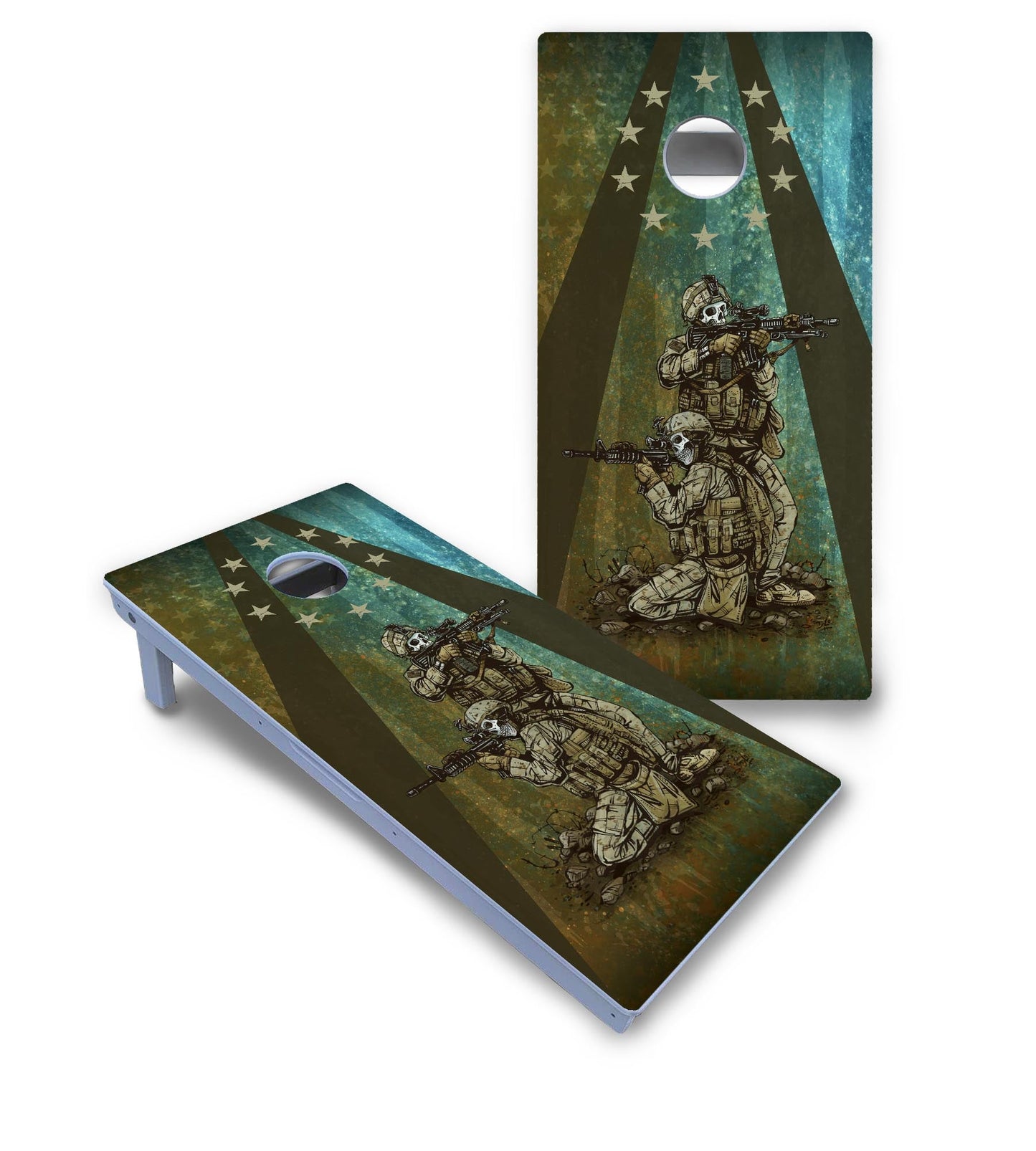 Artist Series Cornhole Boards - All Weather Series - Split Design