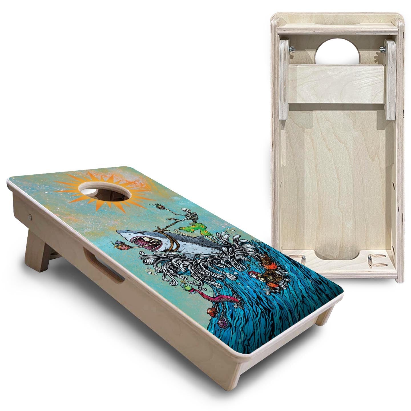 Great White Wave - Mini or Vacation Size Cornhole Boards