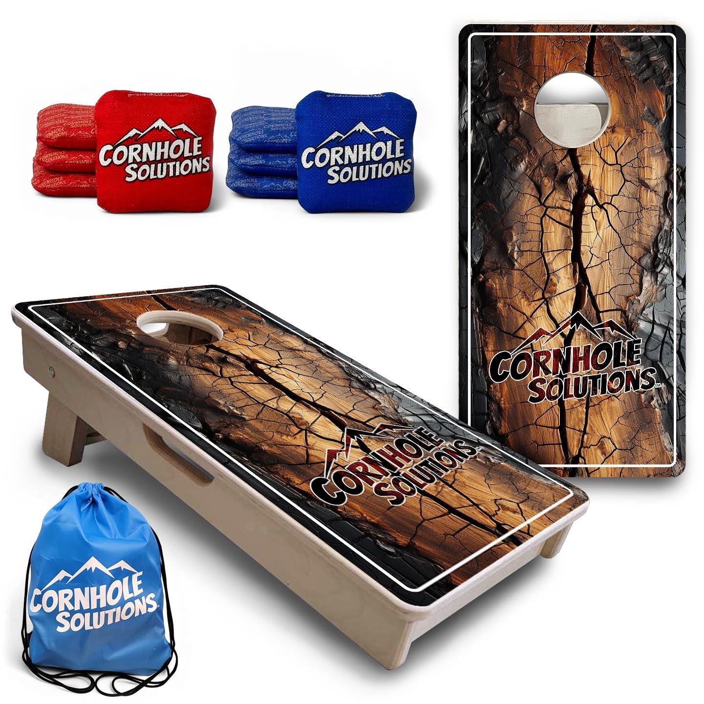 Distressed Live Edge CS Logo - Mini or Vacation Size Cornhole Boards