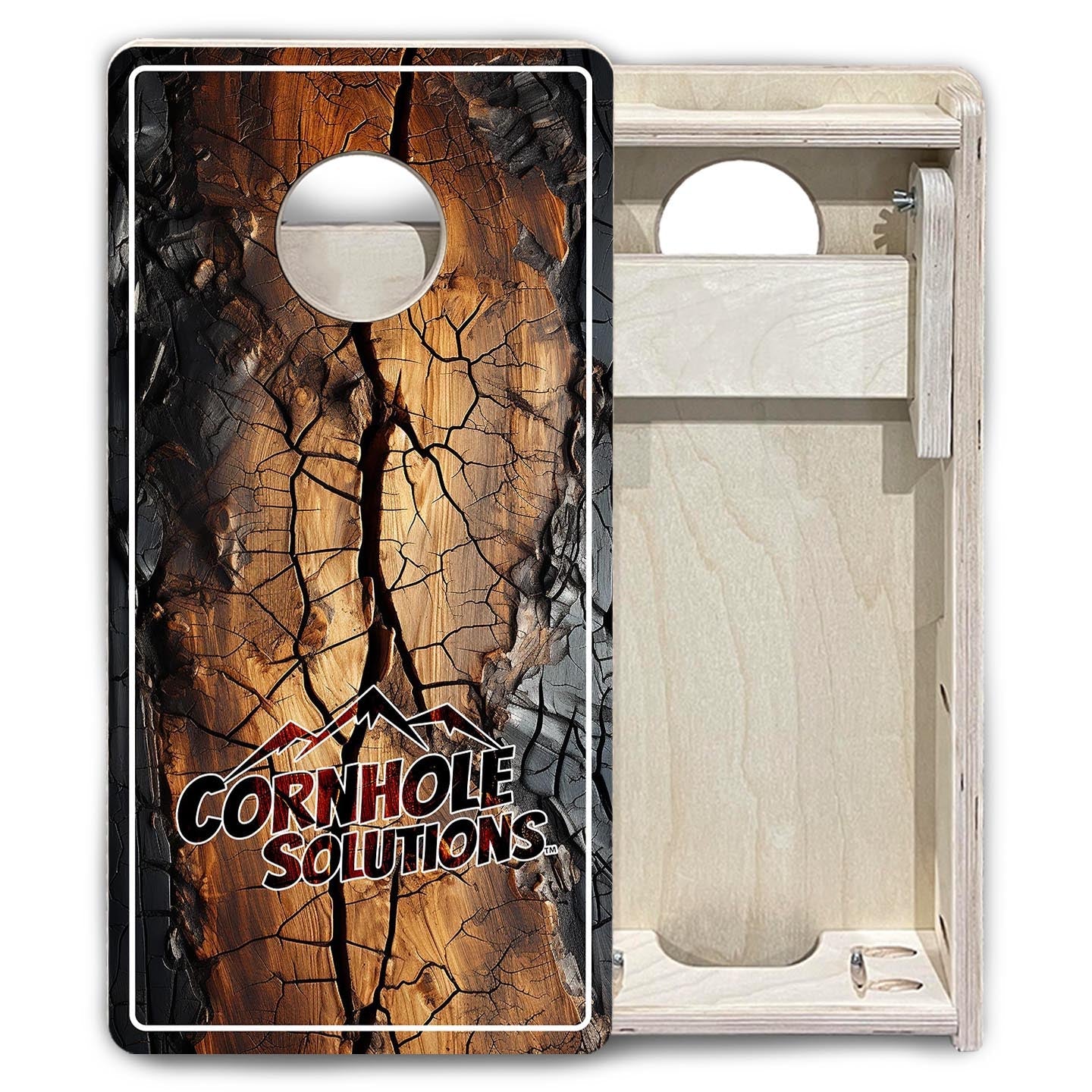 Distressed Live Edge CS Logo - Mini or Vacation Size Cornhole Boards