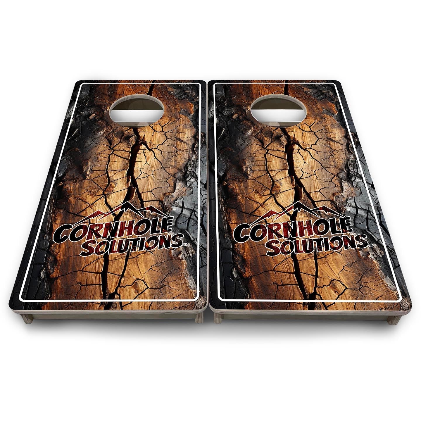 Distressed Live Edge CS Logo - Mini or Vacation Size Cornhole Boards