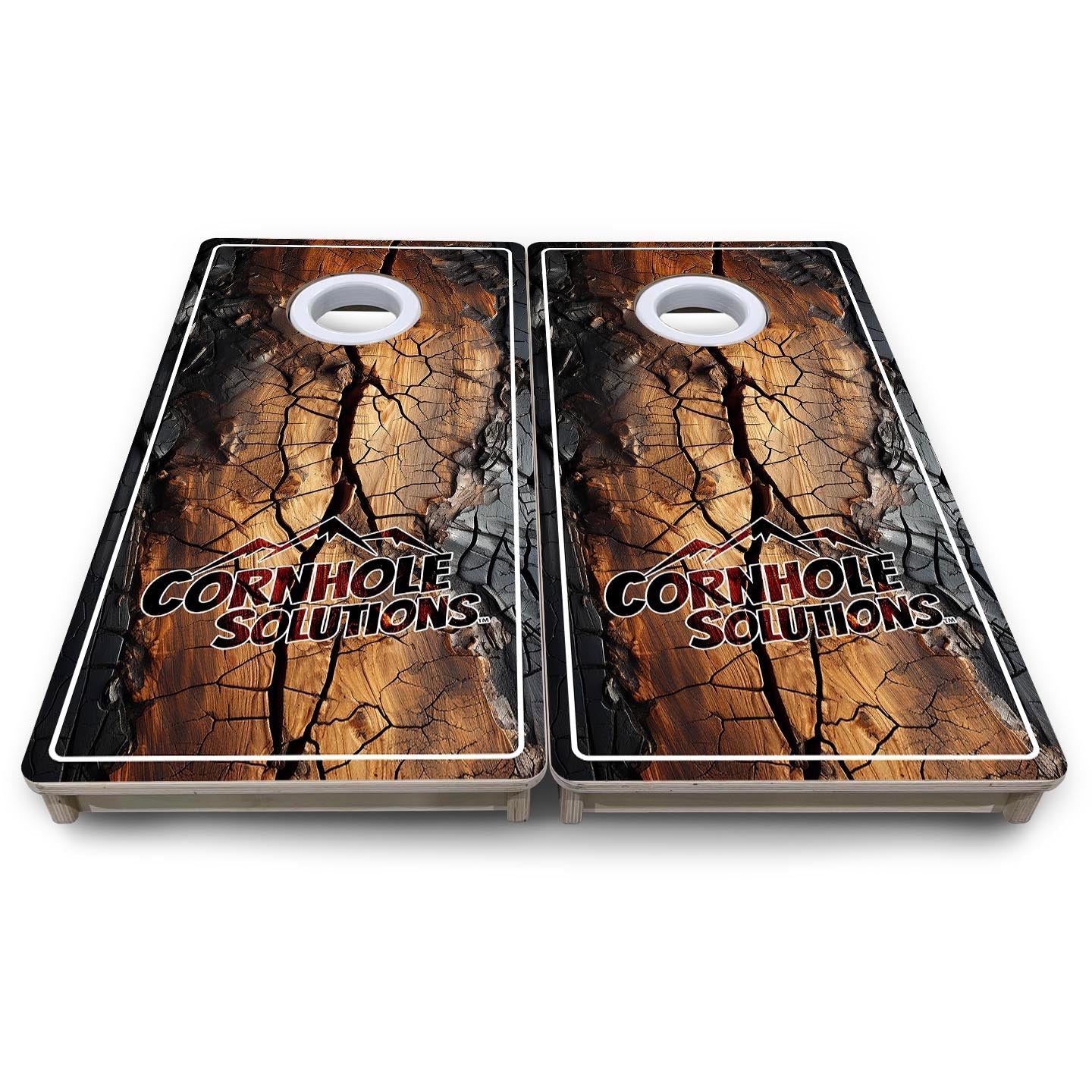 Distressed Live Edge CS Logo - Mini or Vacation Size Cornhole Boards