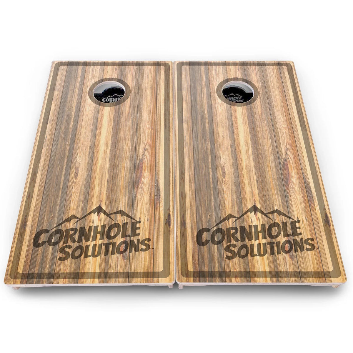 Rustic Mixed Woodgrain Cornhole Boards – Pro Lite or Pro Elite