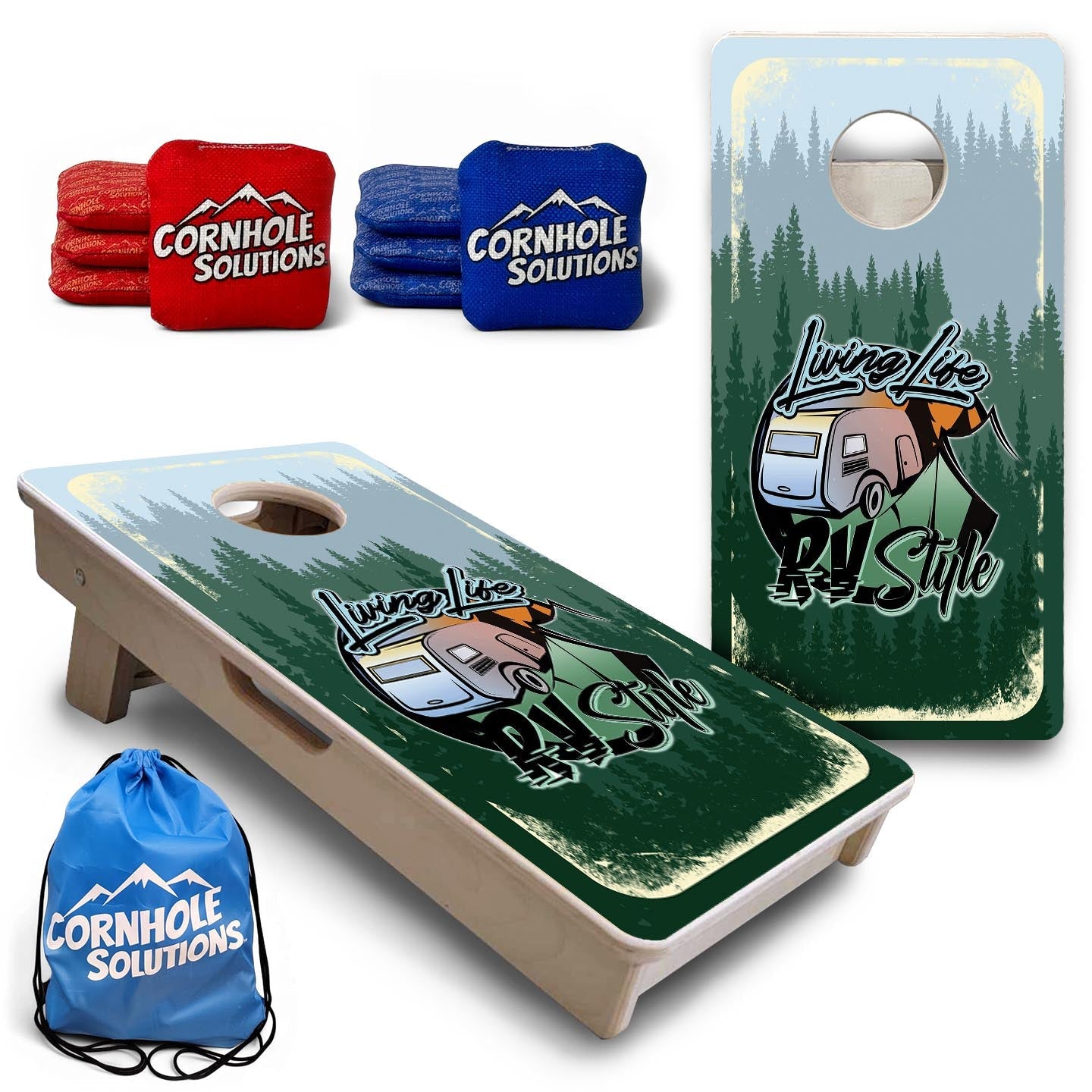 Living Life RV Style - Mini Cornhole Board Set (12" x 24") with 8 Mini Bags