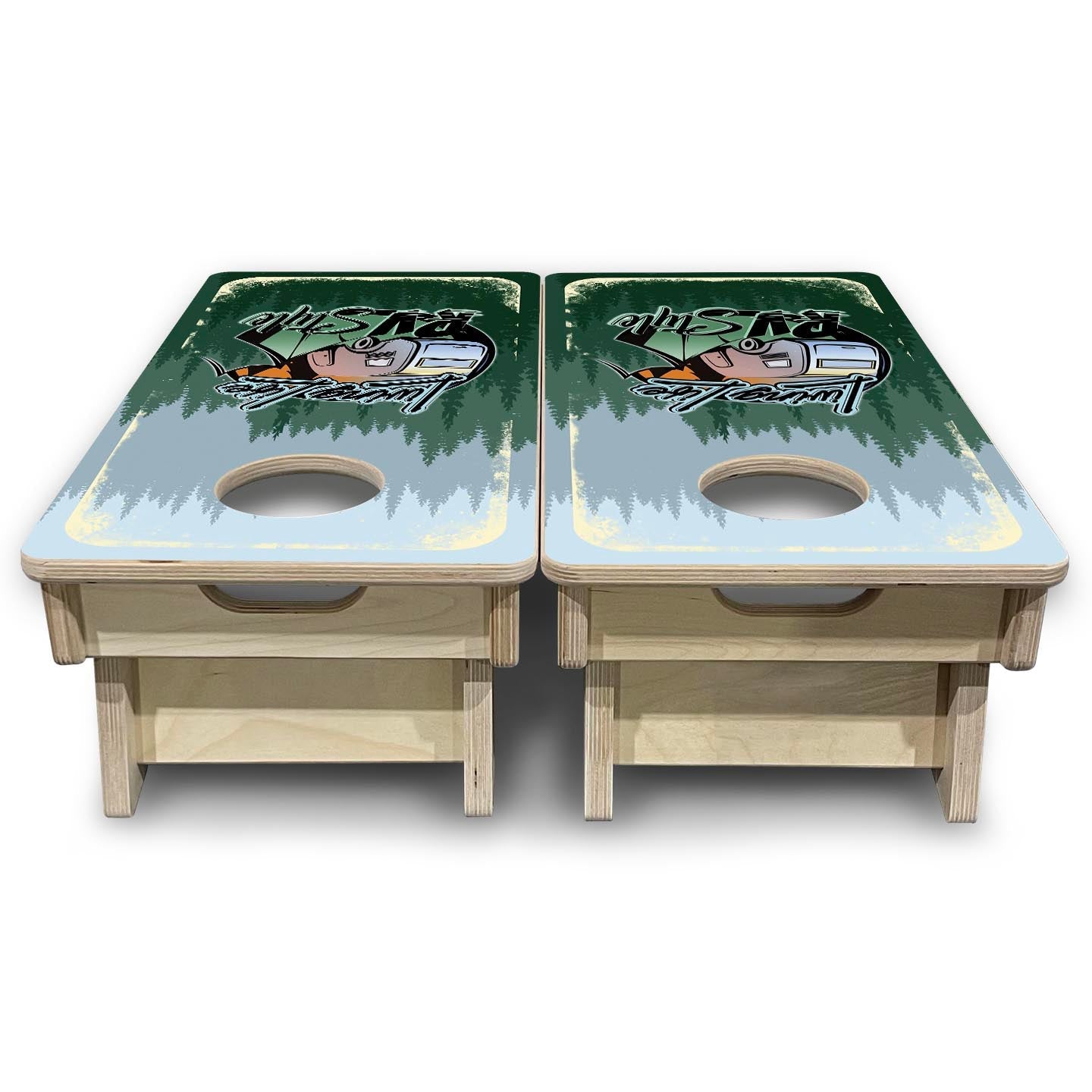 Living Life RV Style - Mini Cornhole Board Set (12" x 24") with 8 Mini Bags