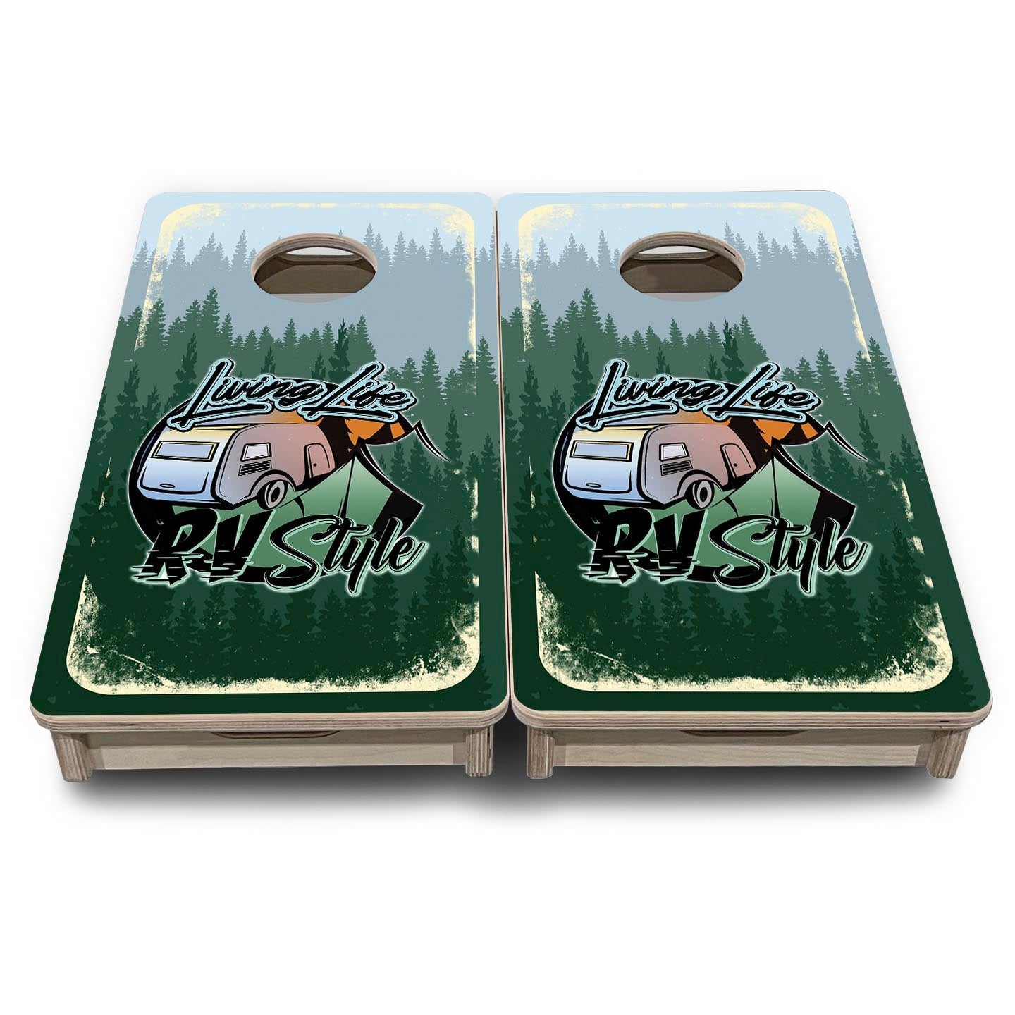 Living Life RV Style - Mini Cornhole Board Set (12" x 24") with 8 Mini Bags