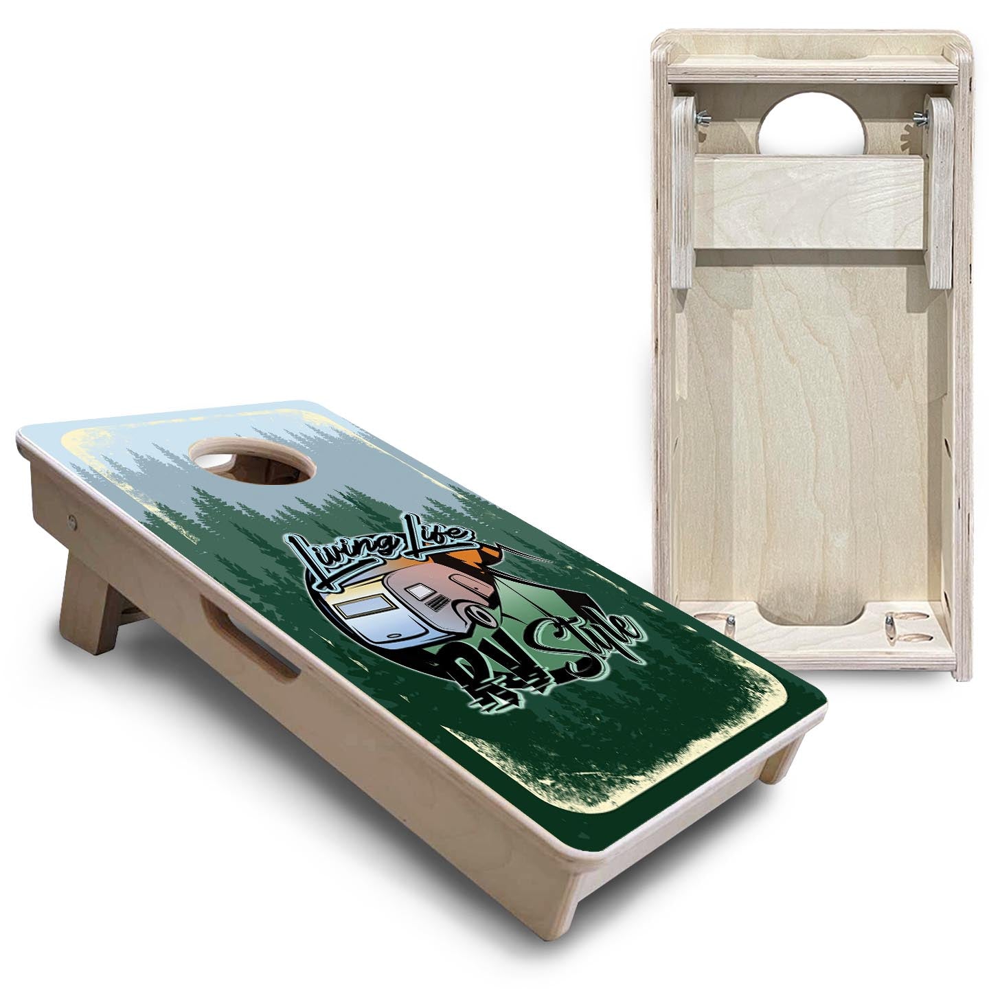 Living Life RV Style - Mini Cornhole Board Set (12" x 24") with 8 Mini Bags