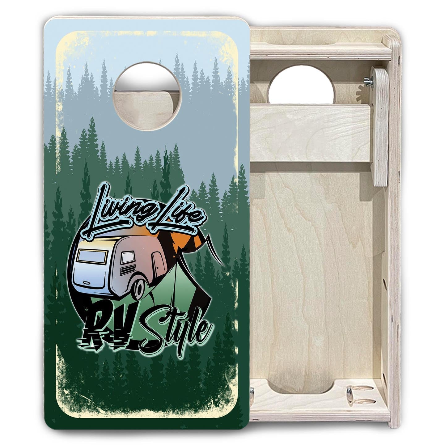 Living Life RV Style - Mini Cornhole Board Set (12" x 24") with 8 Mini Bags