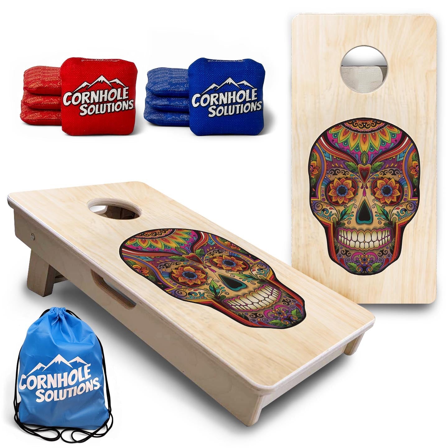 Natural Sugar Skull - Mini or Vacation Size Cornhole Boards