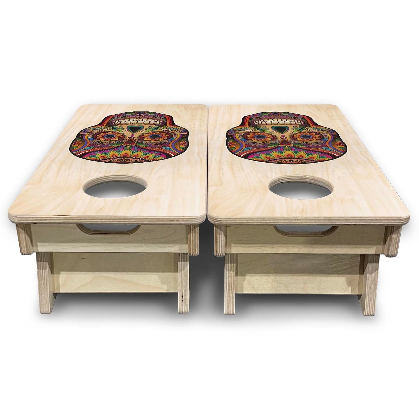Natural Sugar Skull - Mini or Vacation Size Cornhole Boards
