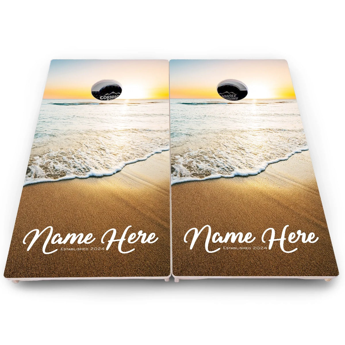 Ocean Sunset Cornhole Boards – Pro Lite or Pro Elite