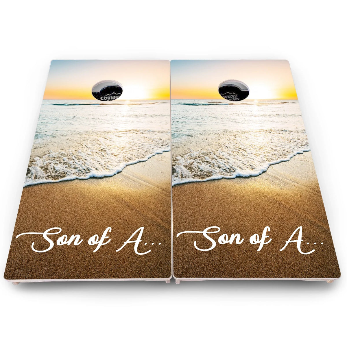 Ocean Sunset Cornhole Boards – Pro Lite or Pro Elite