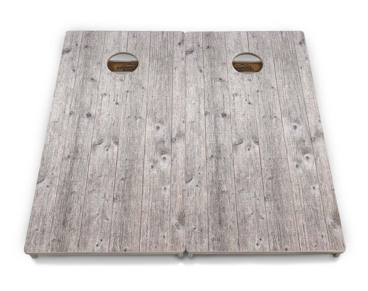 Driftwood Grey Cornhole Boards – Tournament Series