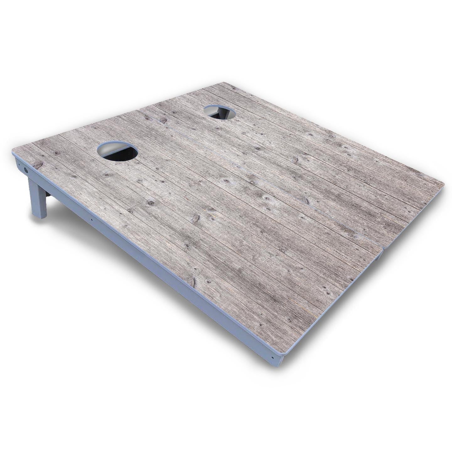 Driftwood Grey Stained Cornhole Boards - All Weather Series