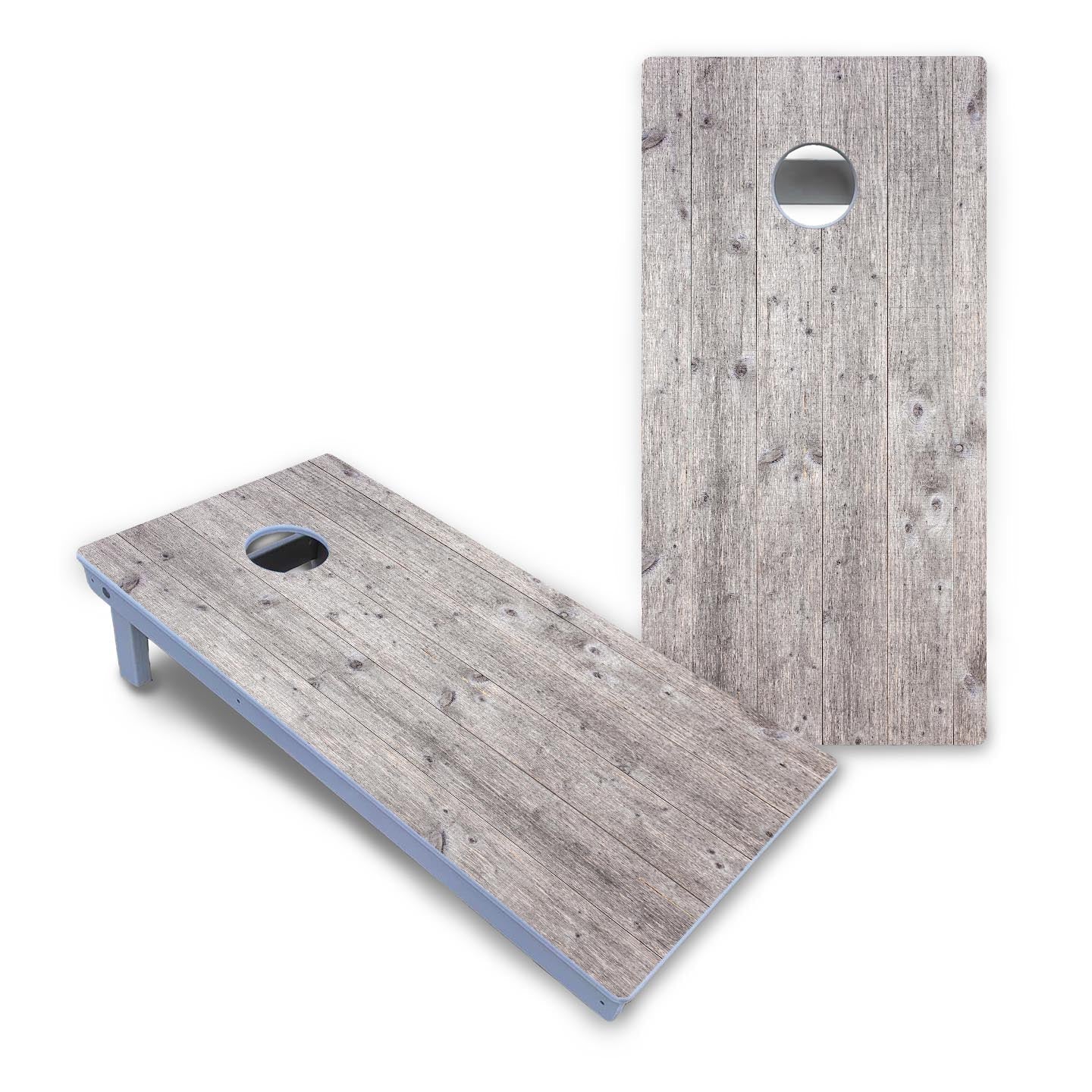 Driftwood Grey Stained Cornhole Boards - All Weather Series