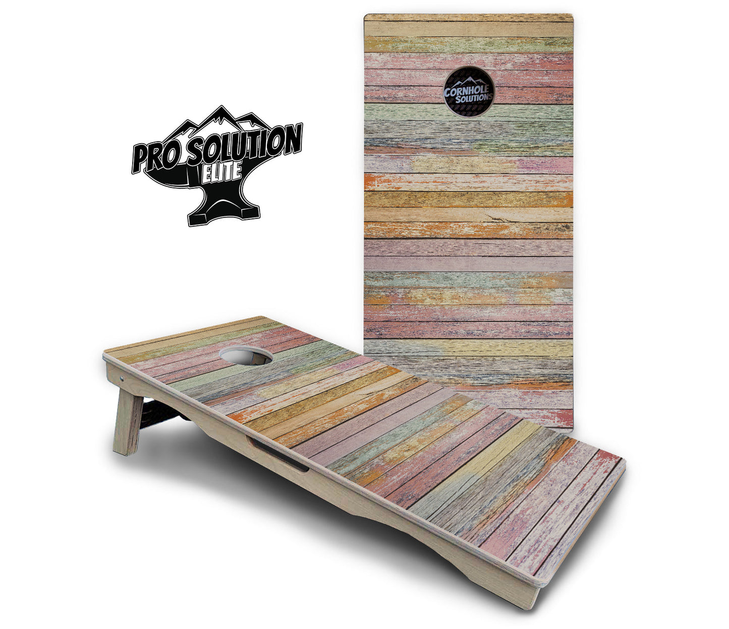 Pastel Color Plank Cornhole Boards - Pro Solution Elite Series