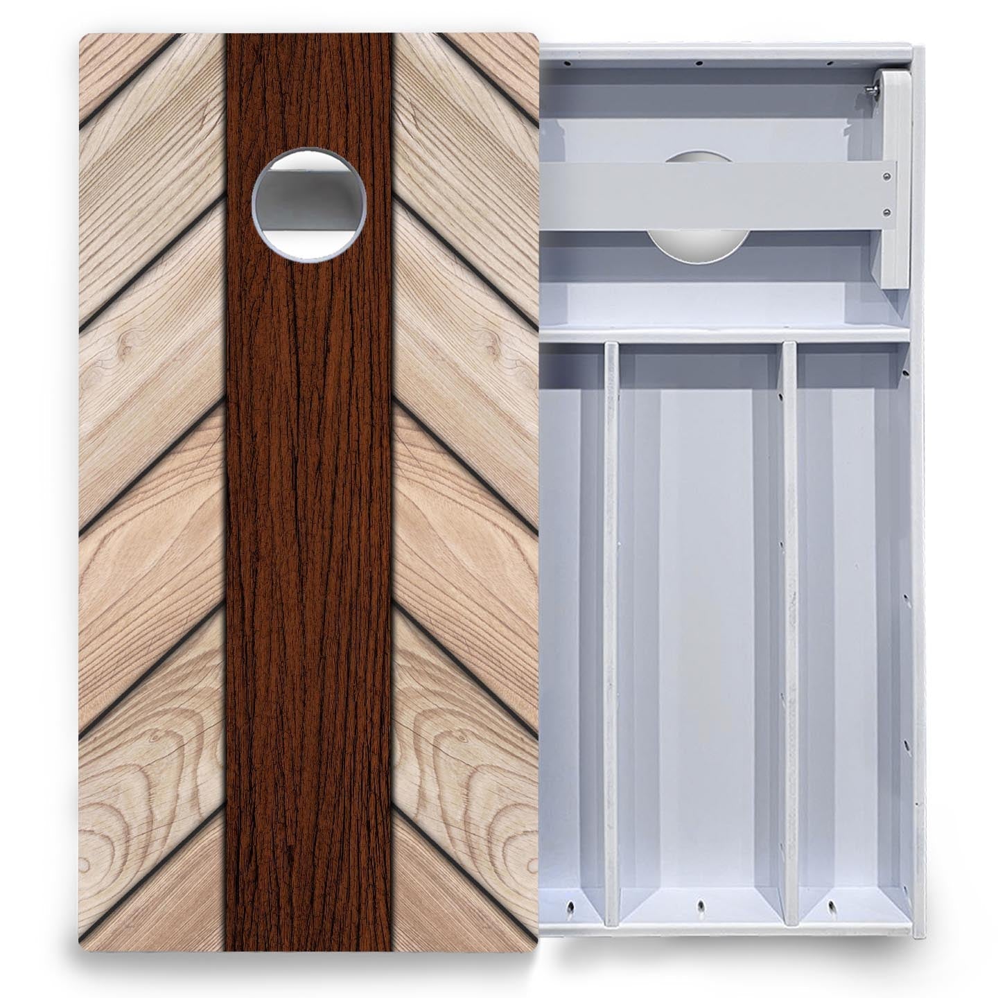 Cream Planks Cornhole Boards - All Weather Series