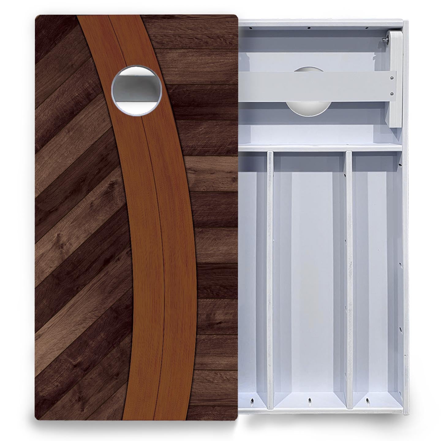 Curved Herringbone Cornhole Boards - All Weather Series