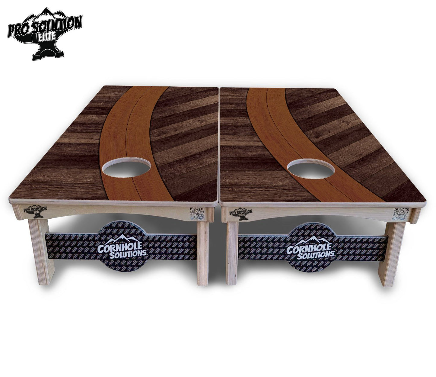 Curved Herringbone Cornhole Boards - Pro Solution Elite Series