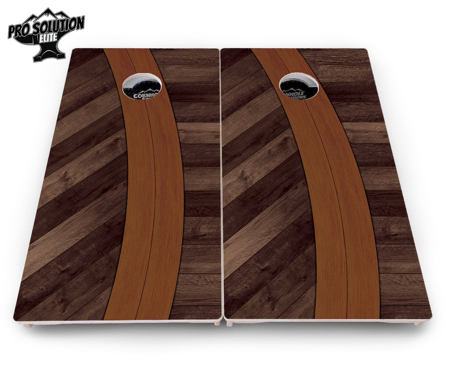 Curved Herringbone Cornhole Boards - Pro Solution Elite Series