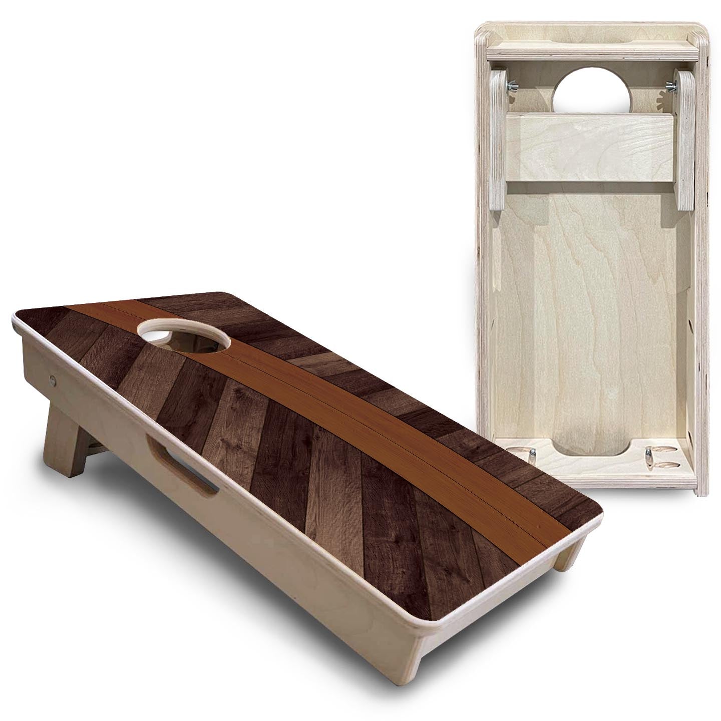 Curved Herringbone - Mini or Vacation Size Cornhole Boards