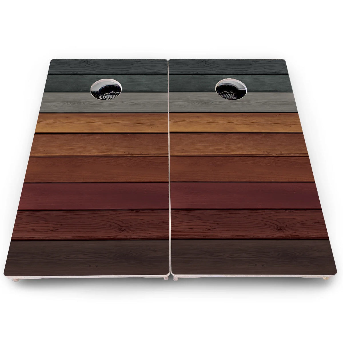 Rustic Mixed Woodgrain Cornhole Boards – Pro Lite or Pro Elite