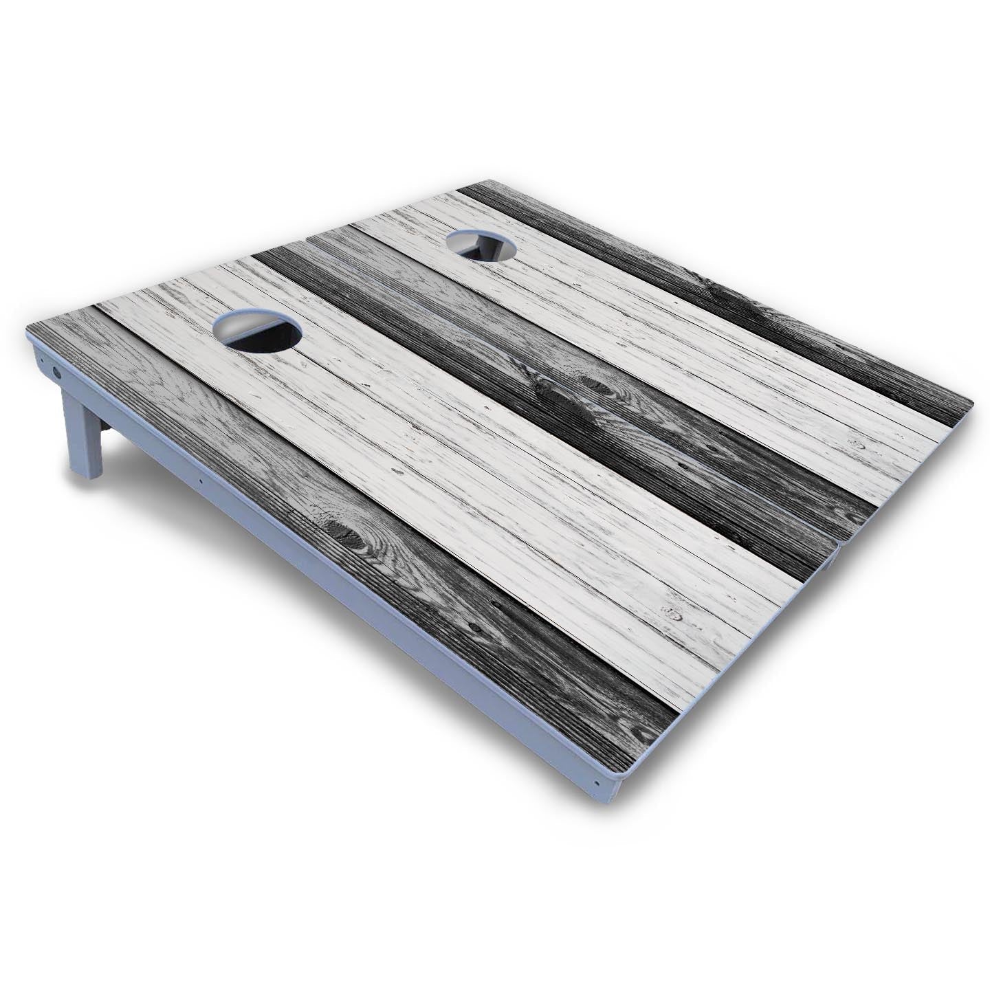 Grey Two Tone Slats Cornhole Boards - All Weather Series