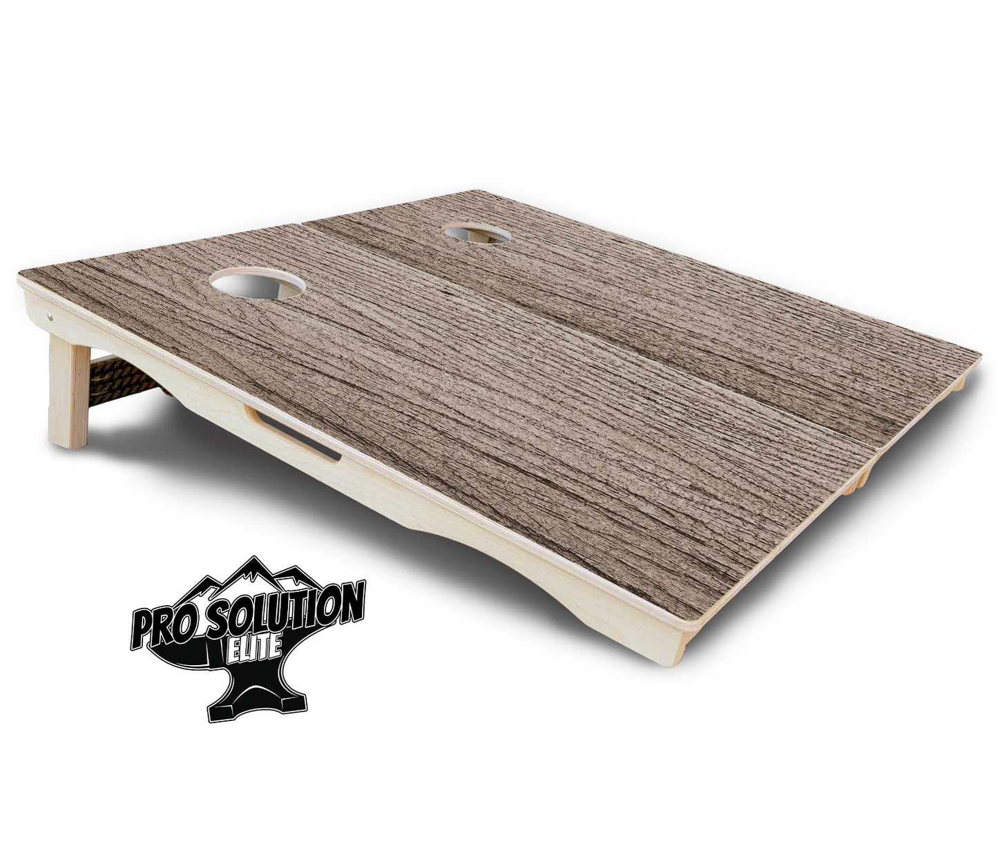 Tan Grey Wood Cornhole Boards - Pro Solution Elite Series