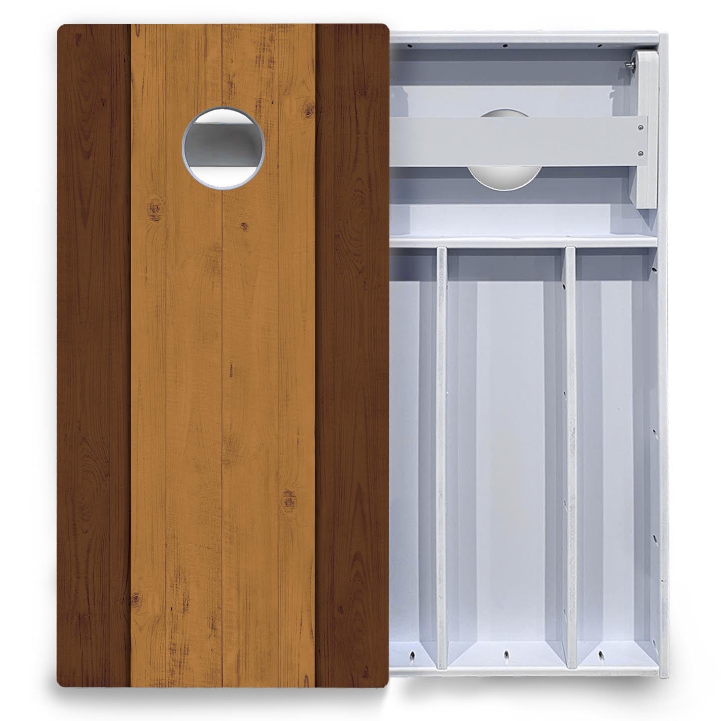 Brown Two Tone Planks Cornhole Boards - All Weather Series