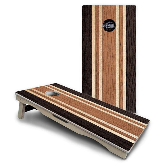 Woodgrain Stripe Cornhole Boards – Pro Lite or Pro Elite