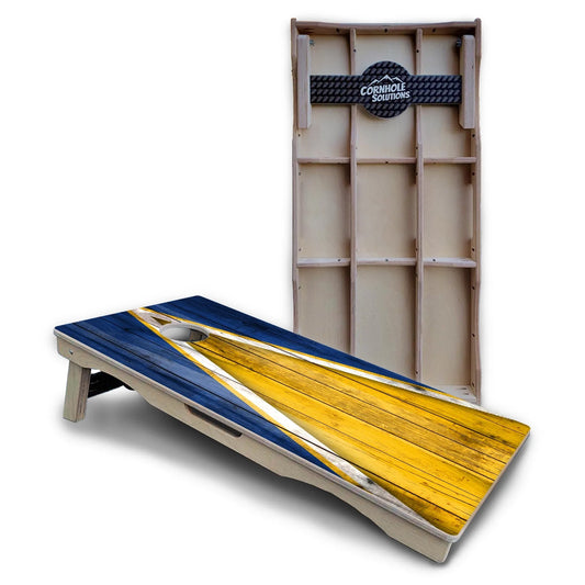 Yellow & Blue Triangle Cornhole Boards – Pro Lite or Pro Elite