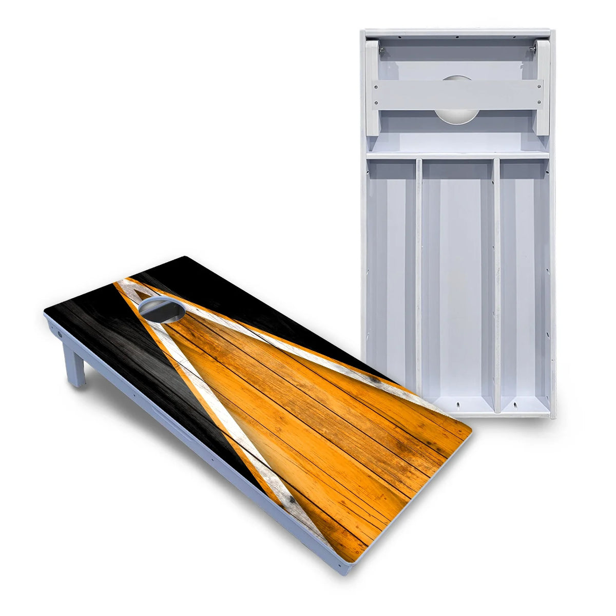Orange/Black Triangle Cornhole Boards - All Weather Series